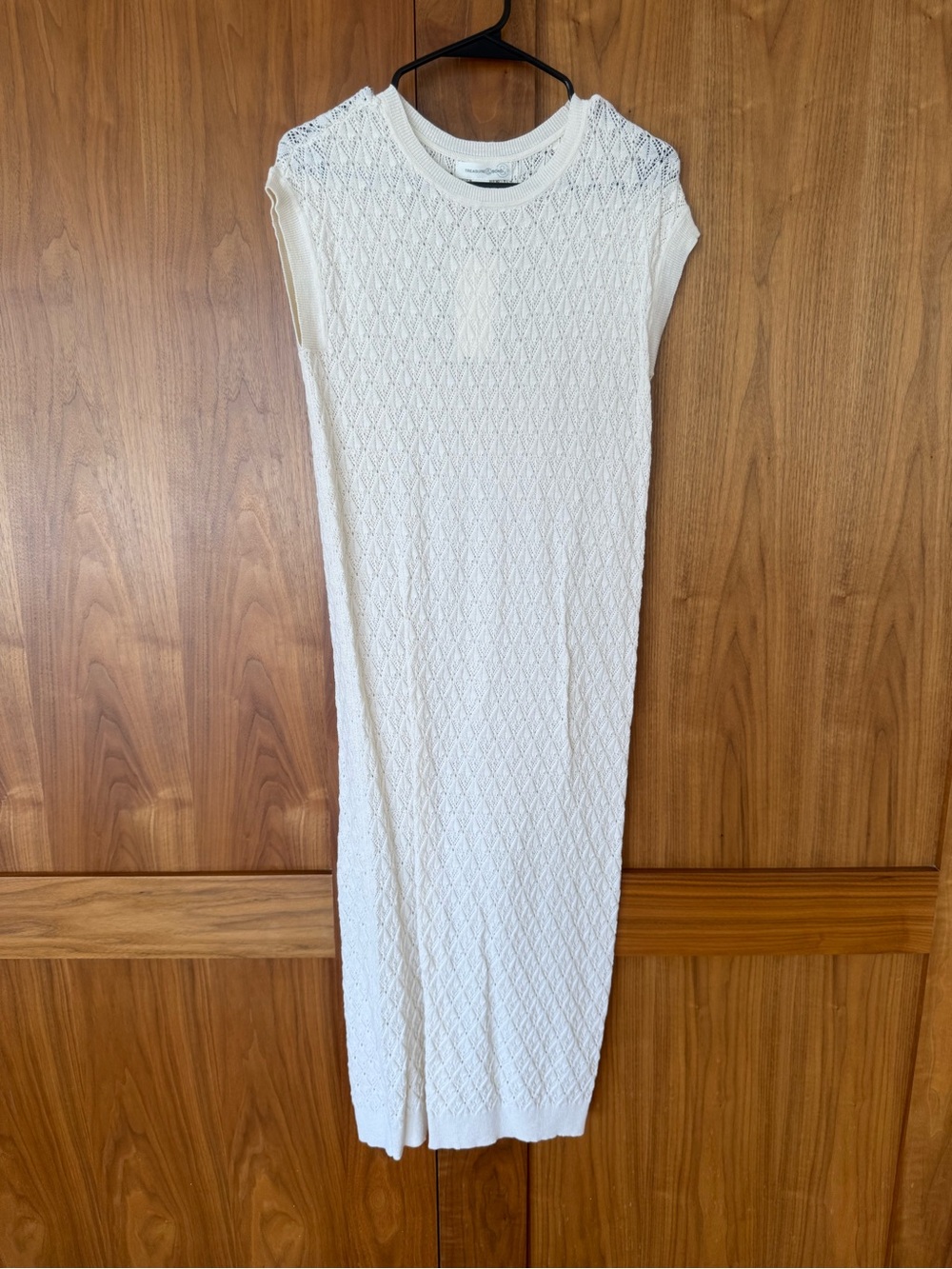 Treasure and Bond Sleeveless White Knit Midi Dress